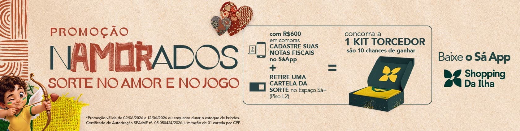 Imagem de banner da novidade Promoção Namorados Sorte no Amor e no Jogo